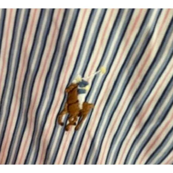 Ralph Lauren Classic Fit Button Up Long Sleeve Striped Shirt w/ Pony 17 -34/35 - Picture 3 of 3